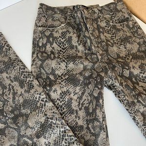 ZARA Hi-Rise Faux Snakeskin Skinny Jeans